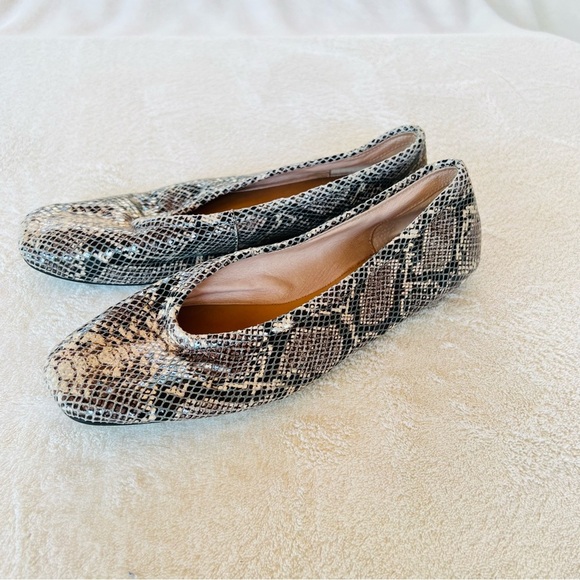CORSO COMO TRISHINA SNAKESKIN SQUARE TOE SOFT LEATHER BALLET FLATS SIZE 8 - Picture 7 of 13